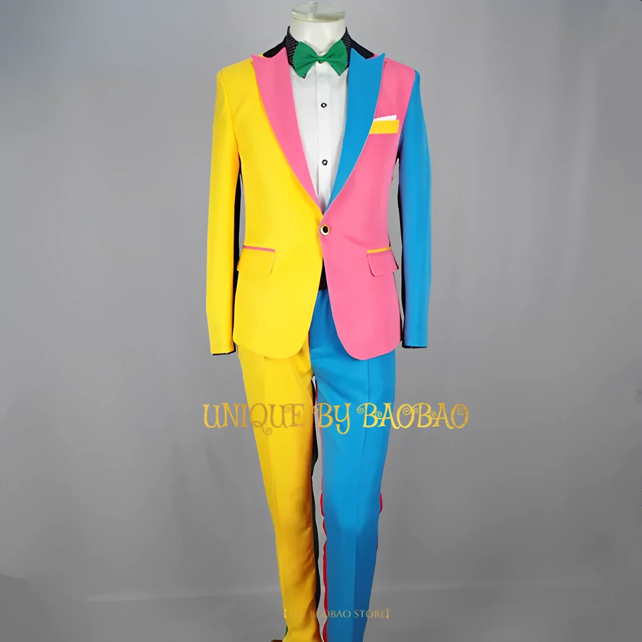 Men's Colorful 2-piece Suits (Jacket+Pants) Peaked Lapel Performance Stage Outfits Singer Concert Wedding Party Custom Attire