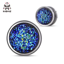 KUBOOZ Ear Stretcher Gauges Tunnels And Plugs  Expander For Ears Earrings Stainless Steel Piercing Jewelry 2PCS