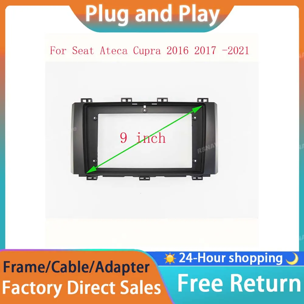 RSNAVI Android Audio Car frame Kit Cable Fascia Panel For Seat Ateca Cupra 2016 2017 -2021 Android Big Screen Radio Audio Frame