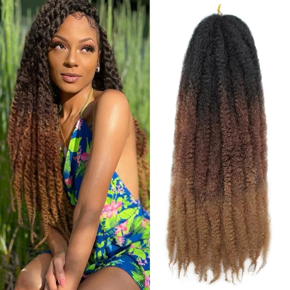 

Synthetic Marley Hair 18 Inch Marley Twist Hair Twist Marley Braiding Hair for Faux Locs Crochet Hair Extensions 24strands/Pack