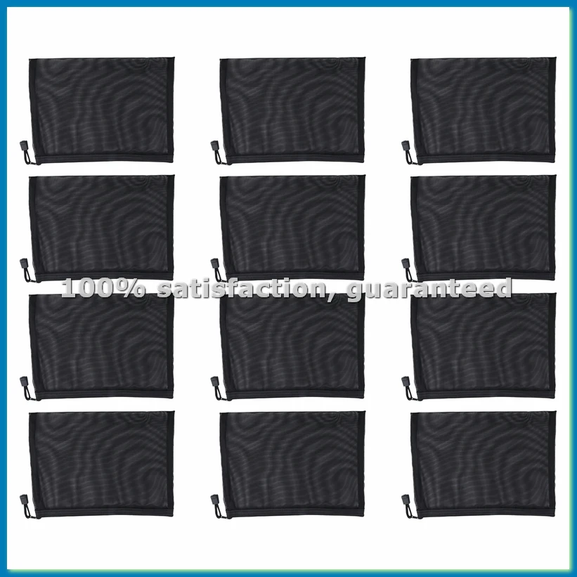 

12 Pieces Mesh Bags Black Mesh Zipper Pouch Makeup Bags Cosmetic Travel Organizer Bags Pencil Case-A07G