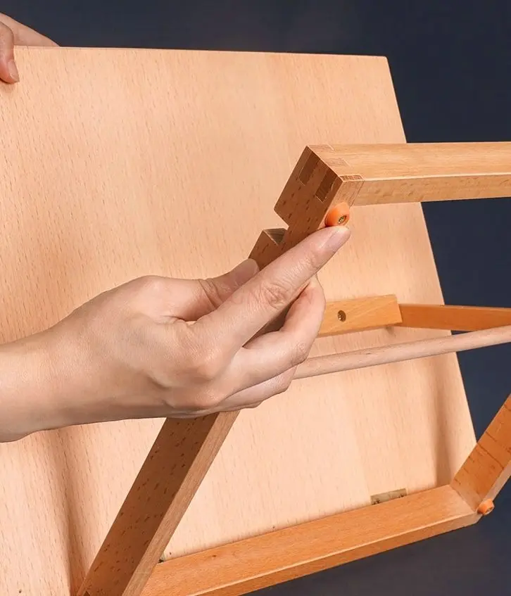 حامل لوح رسم خشبي لسطح المكتب، لوح كتابة خشبي مائل، دعامة رسم من الخشب الصلب بزاوية قابلة للتعديل