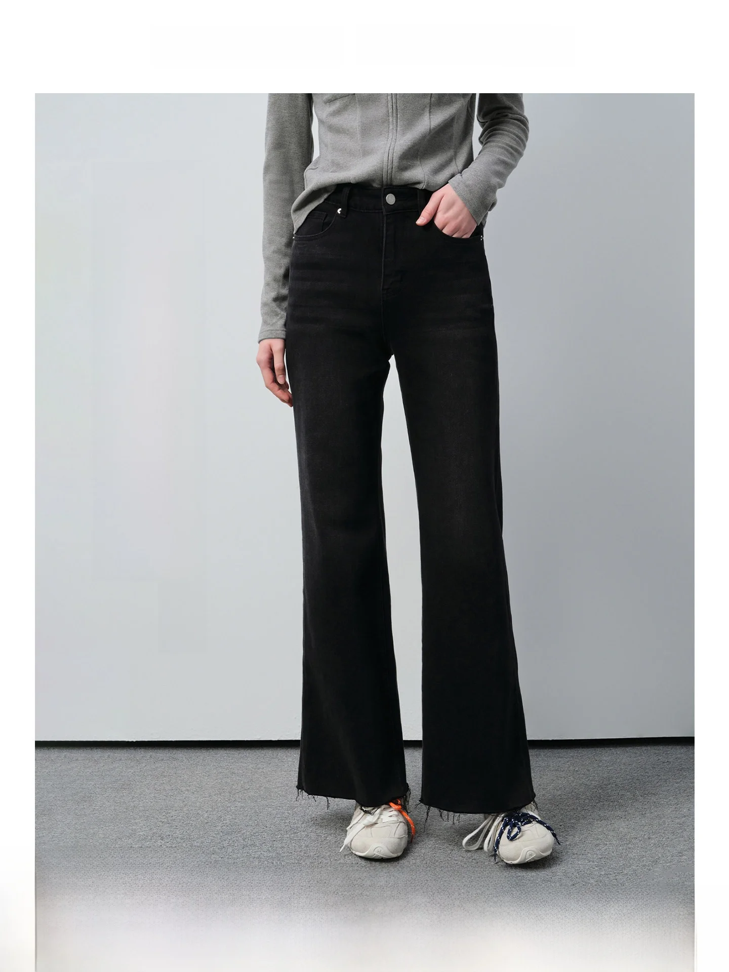 

Джинсы-клеш с высокой талией больших размеров для женщин: модные ретро-брюки черного цвета, расклешенные, для полных дам, весна-осень, с эффектом похудения