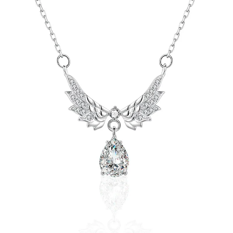 

ZFSILVER модное модное серебро 925 пробы, роскошное муассанитовое дизайнерское ожерелье с висячими крыльями для женщин, аксессуары, вечерние ювелирные изделия, подарок XMZ080