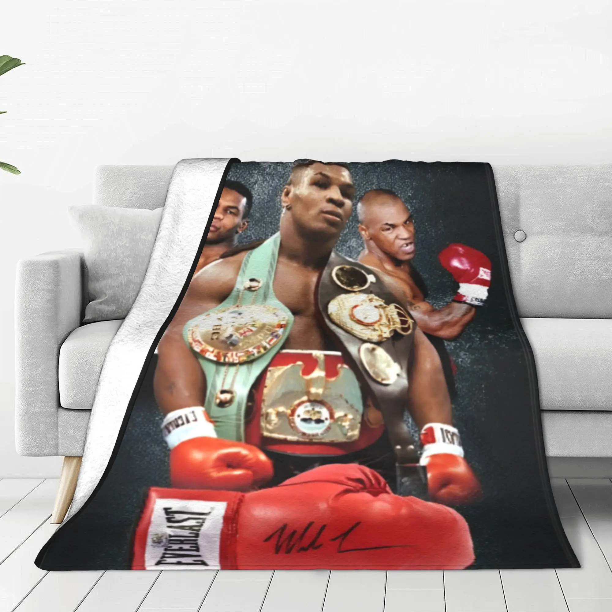 Mike Tyson Legend  Blanket Cover Flannel Boxing Lightweight Throw Blanket for Airplane Travel Bed Rug