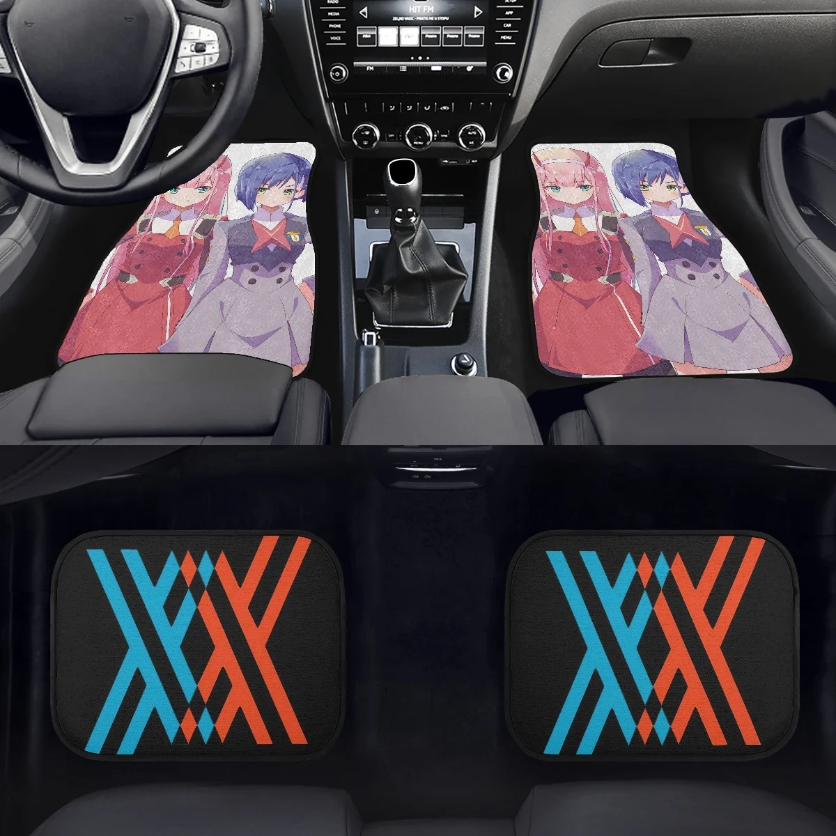 Darling In The Franxx Anime Print 4pcs Car Carpet Floor Mats for Car Washable Car Accessories Zreo Two Girls Car Floor Mats 2023