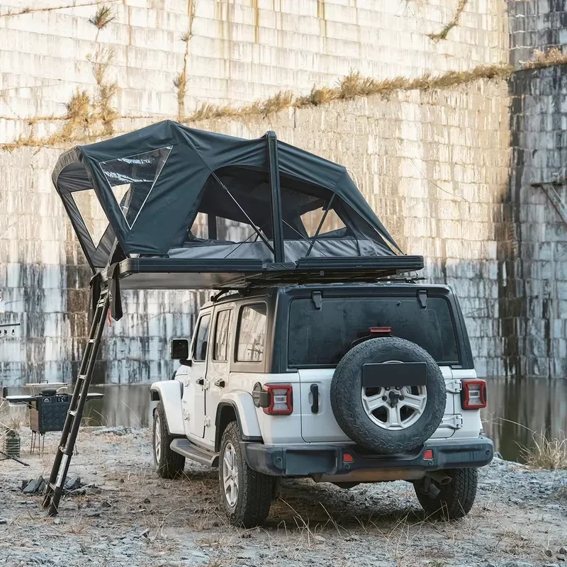 3-4 Person Four-season Hard Shell Roof Top Tent All One Aluminum Honeycomb Family Camping 360 Panoramic Quick Automatic