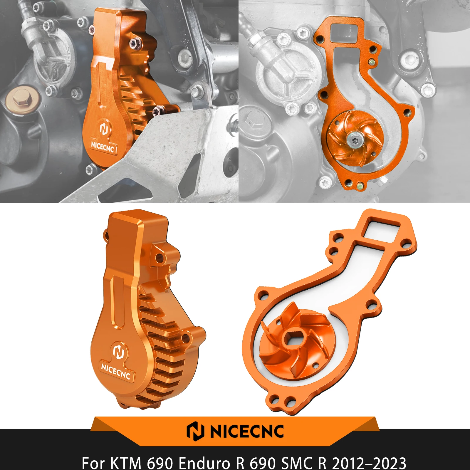 

NICECNC For KTM 690 Enduro /Enduro R 690 SMC /SMC R 2012-2023 Husqvarna 701 Water Pump Cover Water Pump Cooler Impeller Spacer