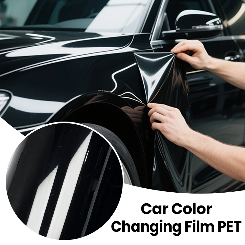 

PET Gloss Black Vinyl Wrap Film Black Bright Color Sticker Car Motorcycles Body Styling Decals Decoration Stickers Accessiries
