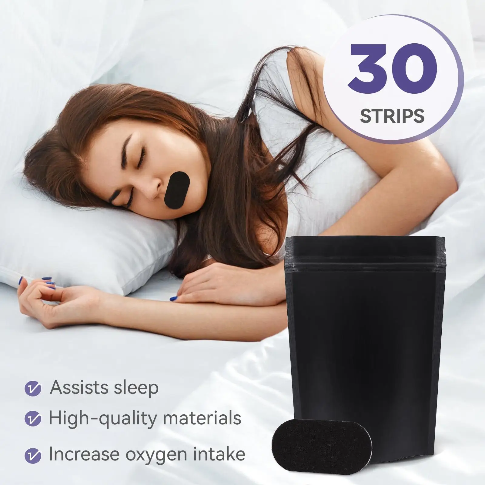 

Snoring Reduction Mouth Patch Fabric Comfortable Anti Snoring Mouth Strip for Sleeping Snoring Reduction Mouth Patch