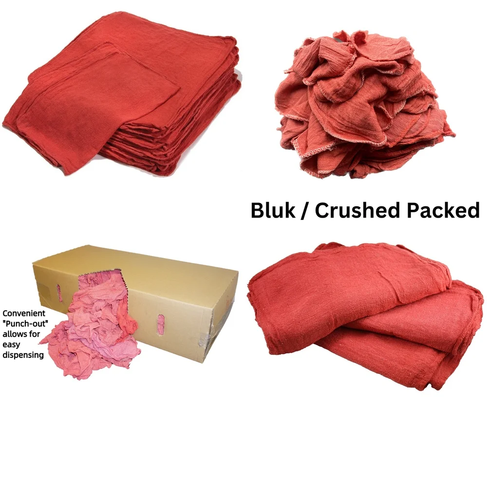 

towel500 Pack Industrial Cleaning Rags Heavy Duty Shop Towels Red 12x14 Multi Purpose Absorbent Cloth for Garage Workshop Auto