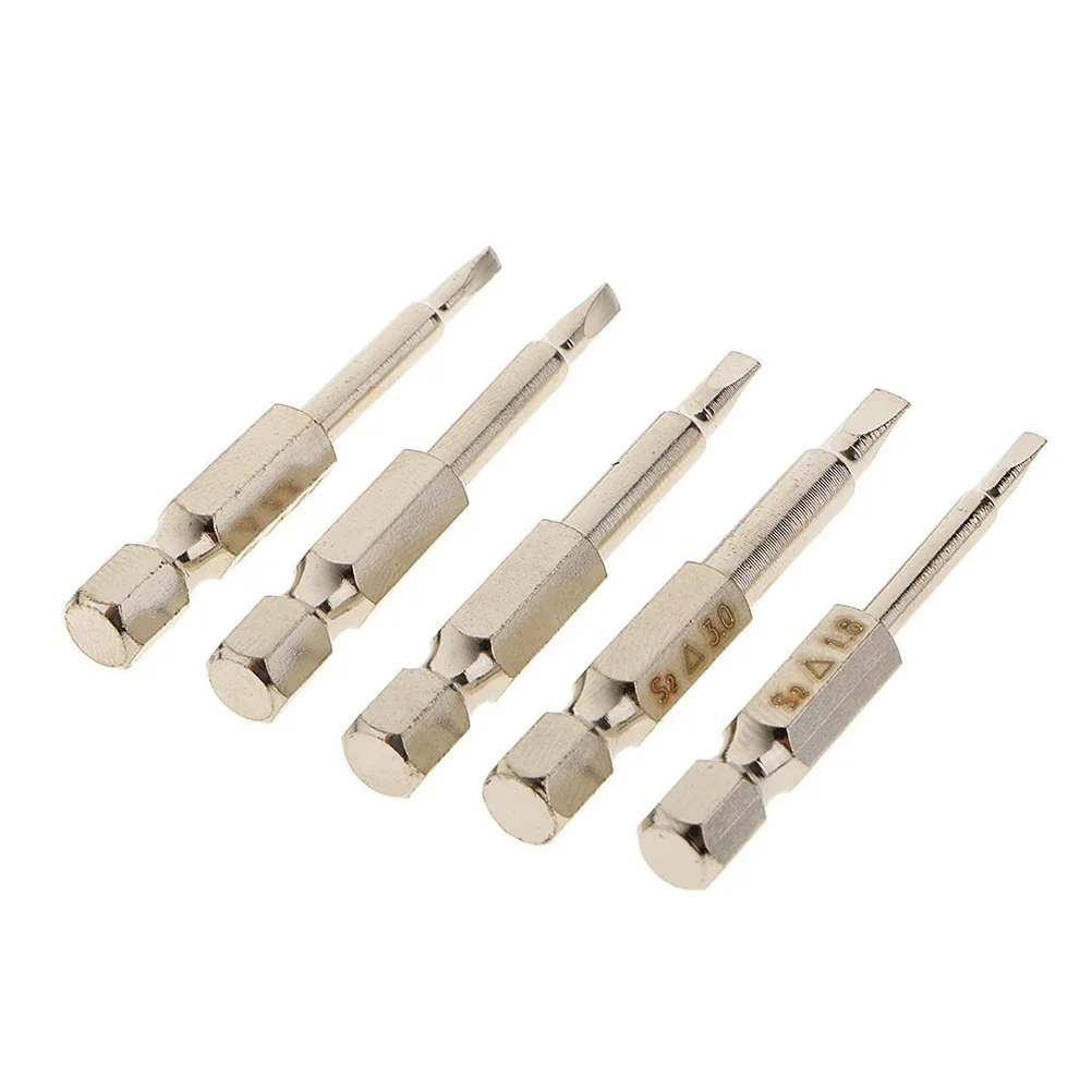 5 Pcs Triangle Drill Bit Screwdriver S2 Steel Skid-resistant Bits Silver Magnetic Head