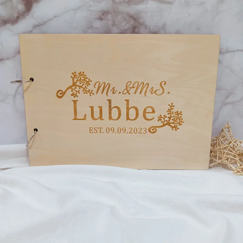 

Wedding Guestbook Personalized Golden Wedding Book Wooden Guest Book Guests Signature Book Wedding Memories Party Favors