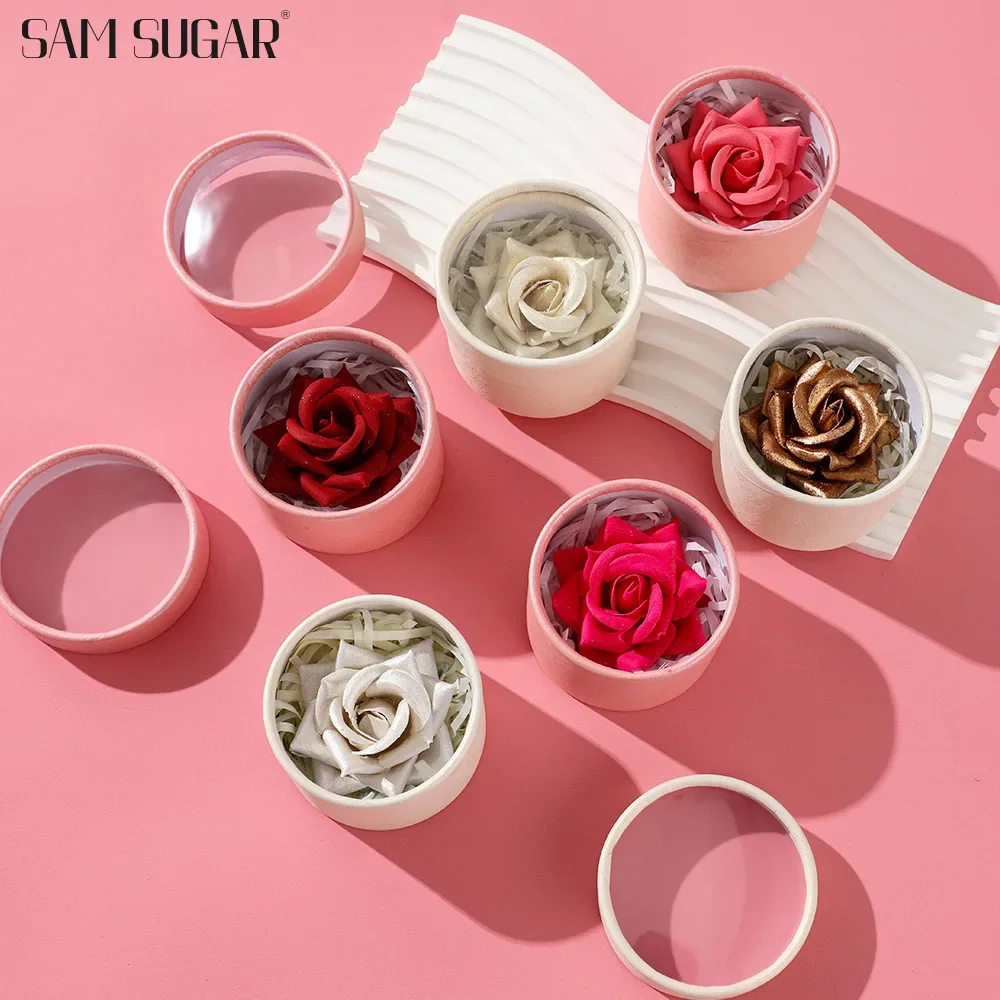 SAM SUGAR Palette di fard e evidenziatori rosa 3D: stile petalo, bagliore naturale facile da colorare, migliora il tono della pelle Trucco nudo COLORE:06