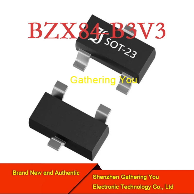 BZX84-B3V3ไดโอดควบคุมแรงดันไฟฟ้า SOT23ใหม่เอี่ยมของแท้