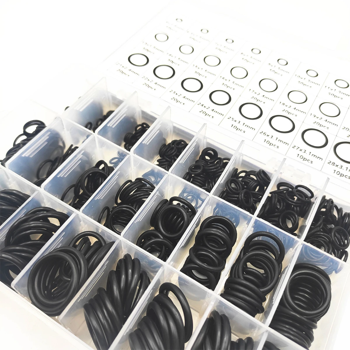 740PCS 800PCS Universal Boxed Black Nitrile Silicone Rubber Combination O-ring Nitrile Rubber Repair Seal Gasket Assortment Set