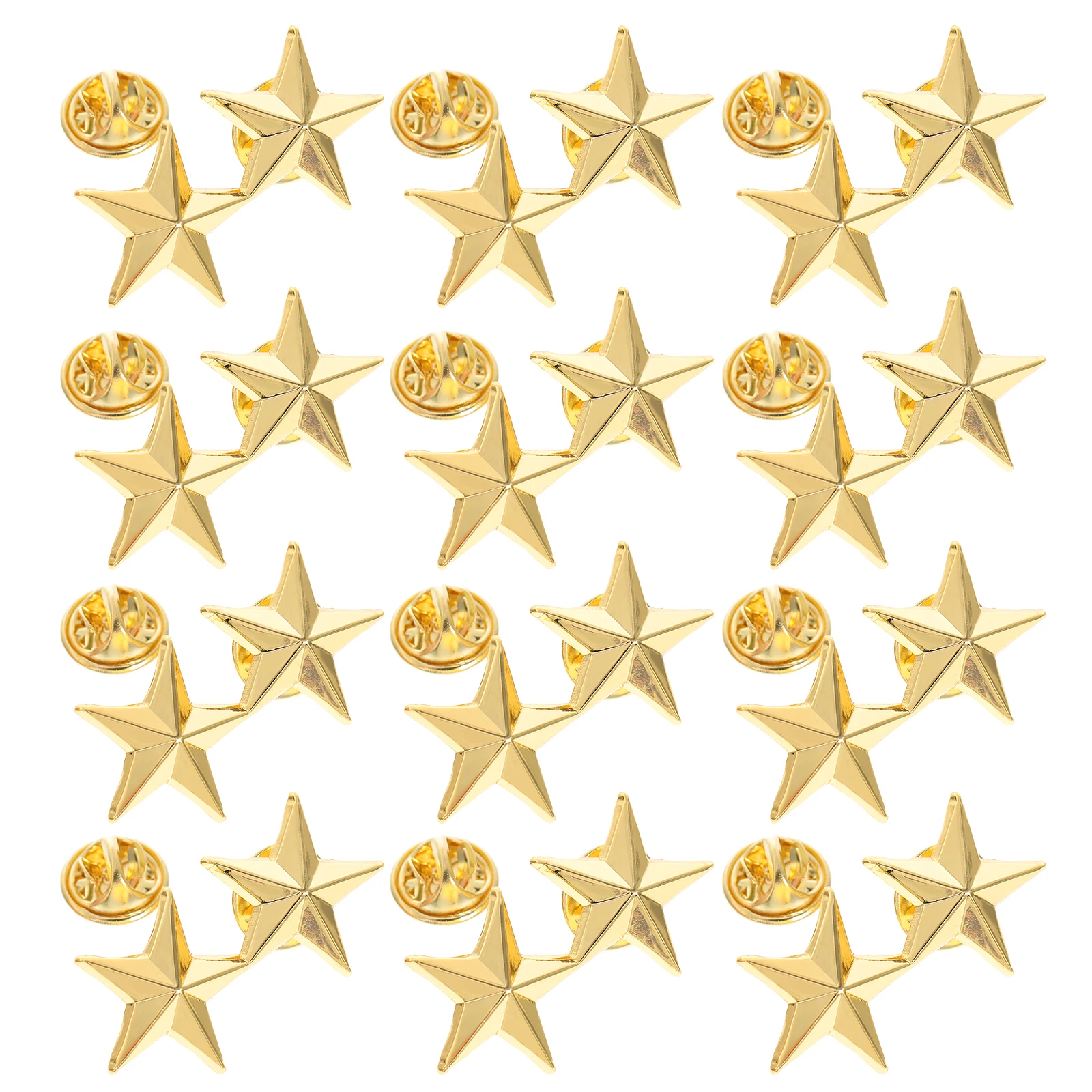 

12pcs Star Badges Party Costume Decorations Elegant Zinc Alloy Lapel Pins Party Costume Decorations Star Rating Badges