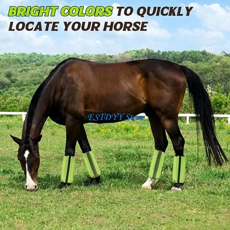 G6DE 4Pcs Horse Leg Protectors Mesh Horse Fly Boot Horse Leg Fly Repellents Cover Breathable Protective Cover Enduring