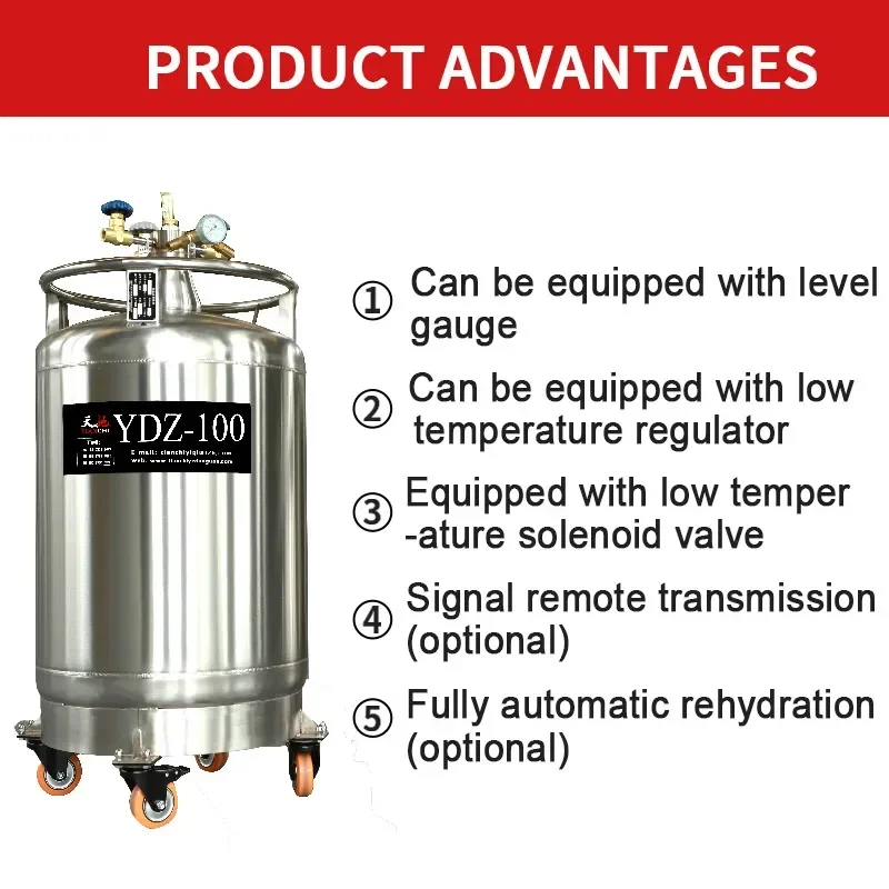 Low Pressure Vessel YDZ 150L Cryogenic Gas Cylinder Filling Machine Stainless Steel Liquid Nitrogen Tank