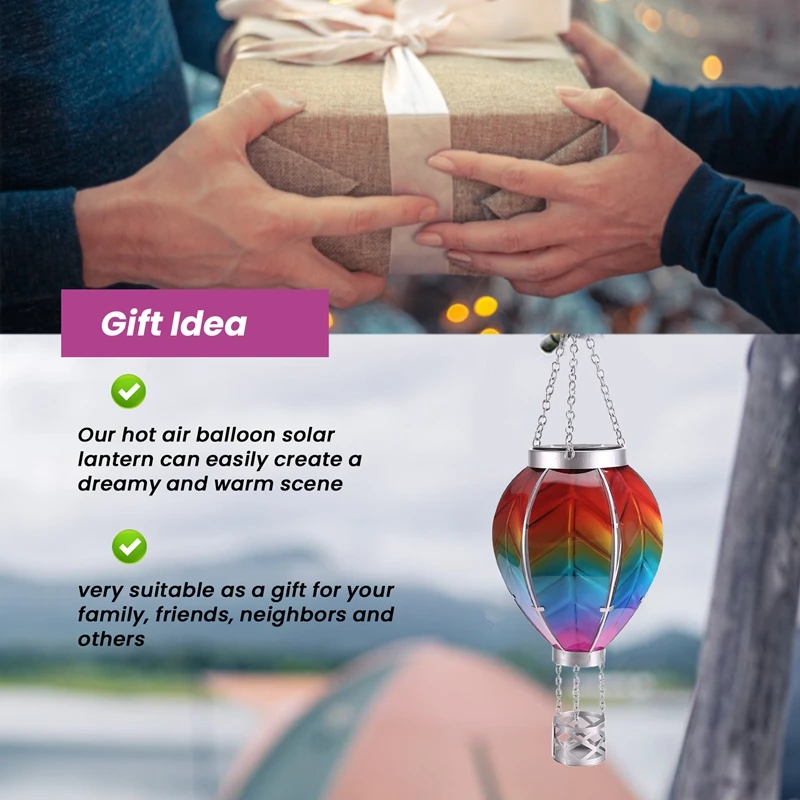 Solar Powered Hot Air Balloon Lantern Hot Air Balloon Garden Landscape Solar Lantern Hot Air Balloon Waterproof Lanterns