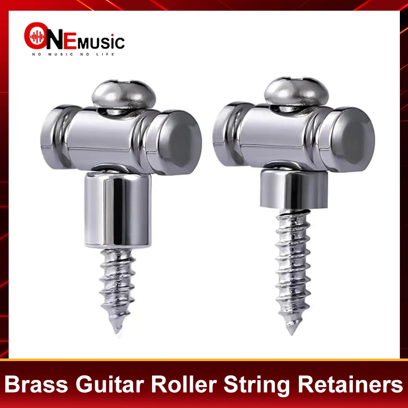 

10Sets Brass Guitar Roller String Retainers–String Guide, Strings Trees Replacement Part for Electric Guitars Black/Gold/Chrome