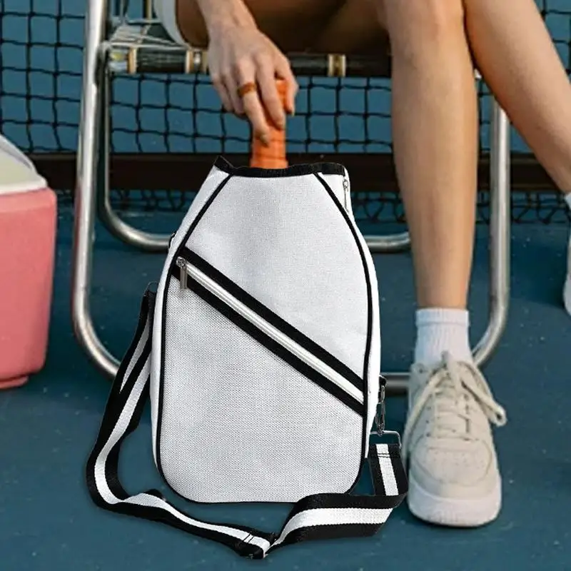 Tennis Racket Sling Bag Chest Shoulder Purse Tennis Racket Cover for Tennis Racket Badminton Racket Lightweight Shoulder Bag for