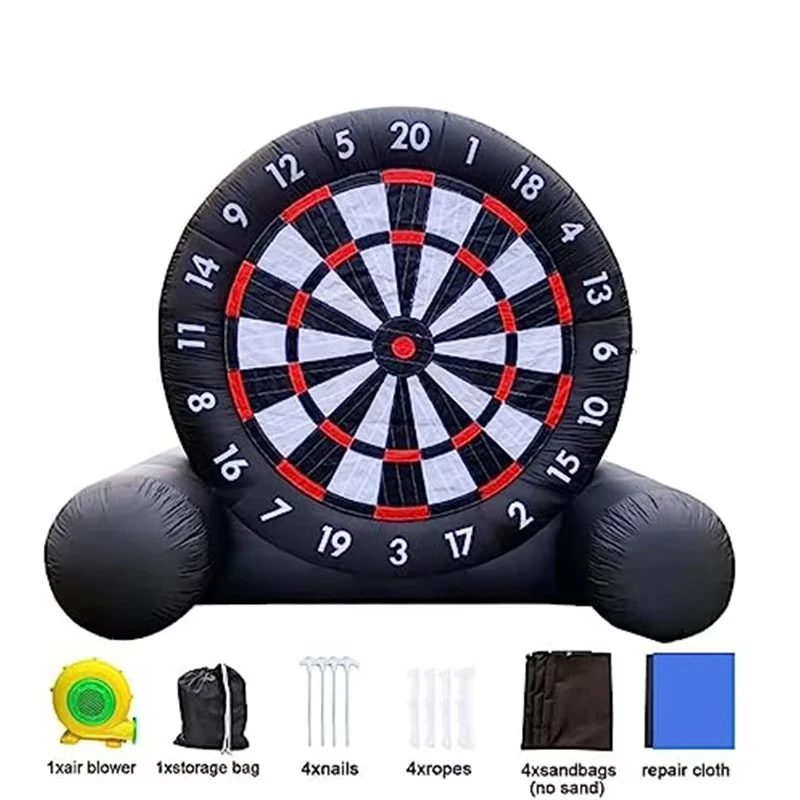 Riesige aufblasbare Fußball-Dartscheibe für draußen mit Fußball und Gebläse für Kick-Darts-Sportspiele, aufblasbare Spielaktivitäten