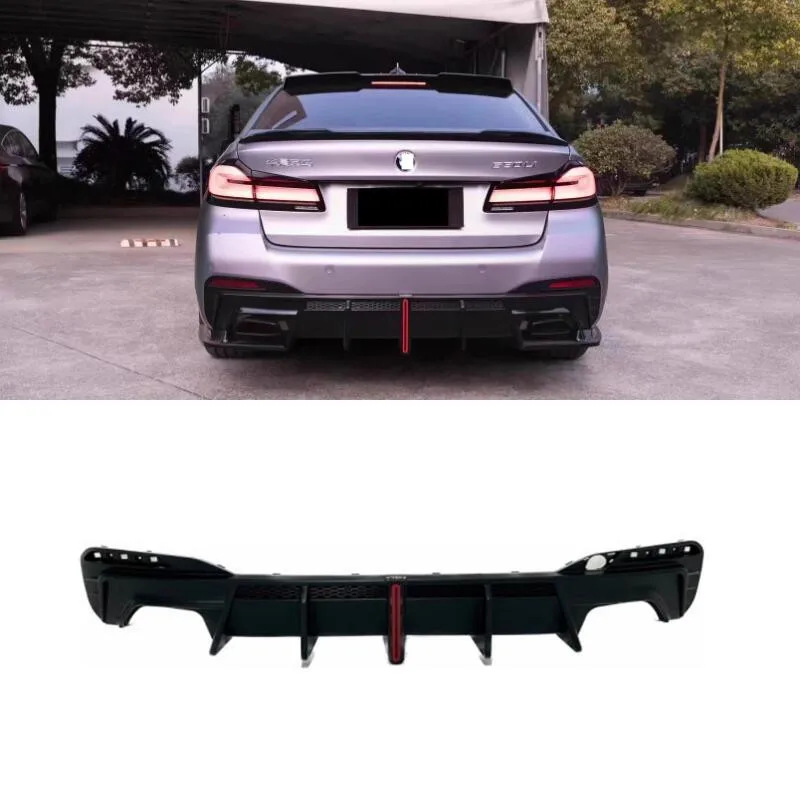 

For BMW 5 Series G30/G38 2018+ Bright Black M Sports Version Navigation Light Rear Bumper Diffuser Spoilers Cover Body Kit
