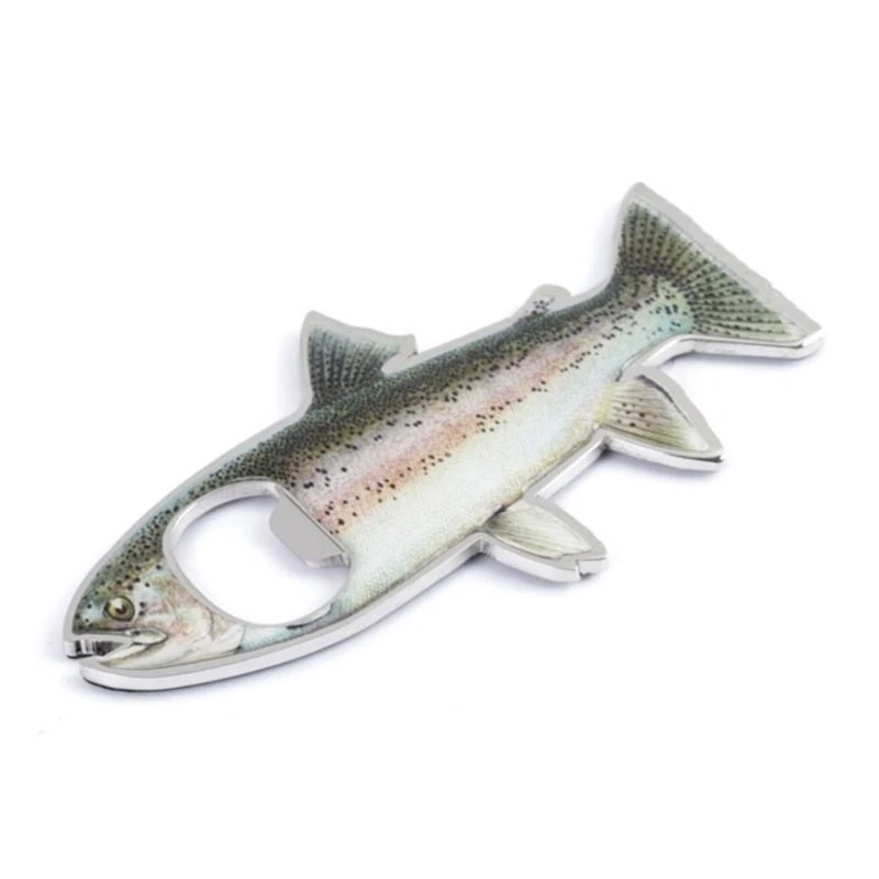 Portable Fish Pattern Beverage Opener Stainless Steel Texture Bottle Opener Q5WC