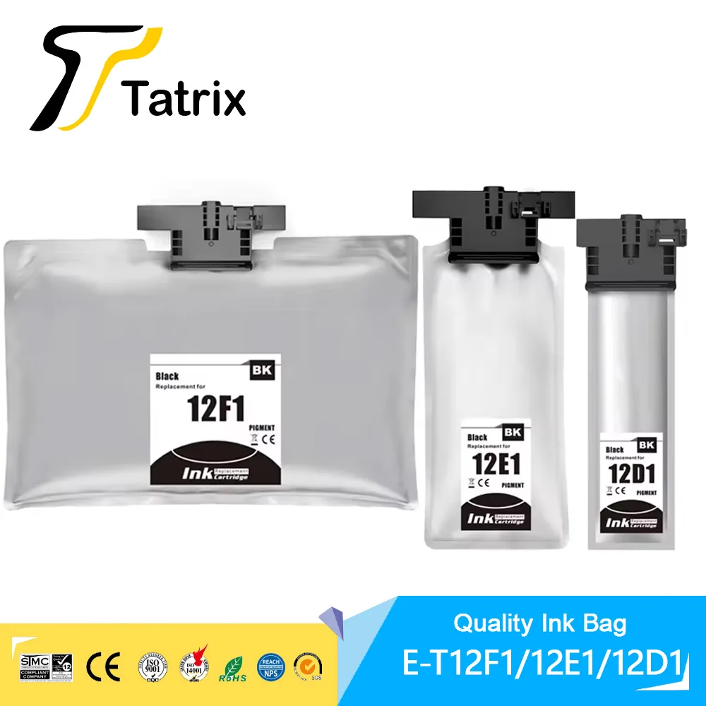 Tatrix T12D1 T12E1 T12F1 Premium Black Compatible Ink Bag Cartridge for Epson WorkForce Pro WF-M5399/WF-M5899 Printer