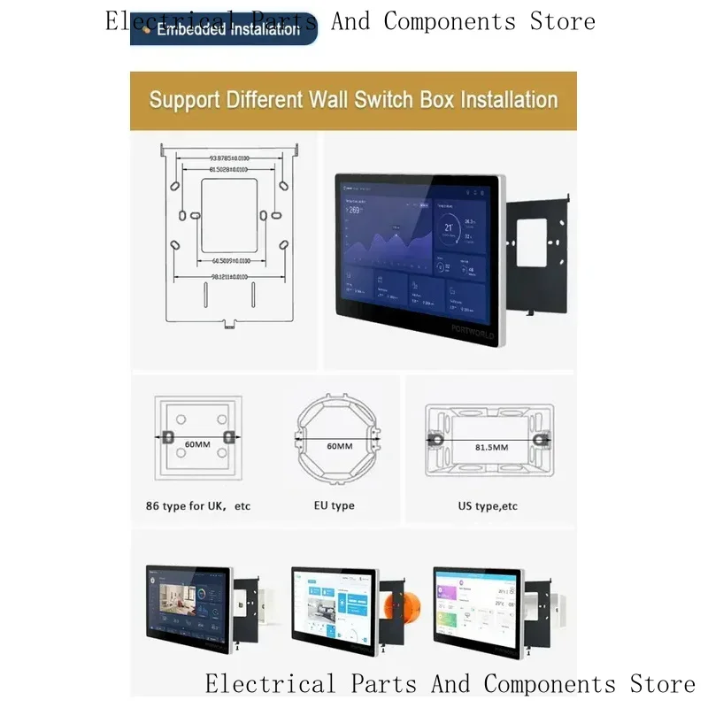 YC-SM10P Automação residencial Tela IPS de 10 polegadas Tela de paisagem Android AIO POE Tablet Montagem interna