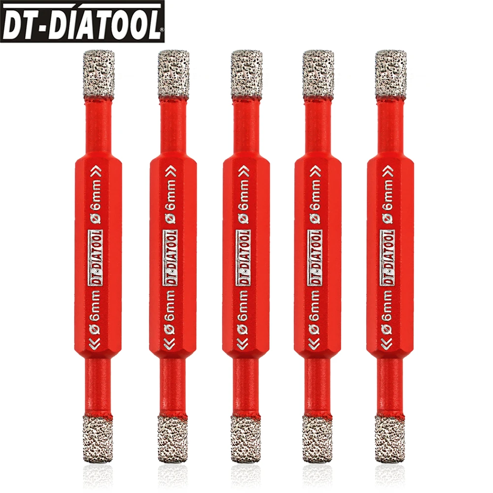 DT-DIATOOL 1pc/2pcs/5pcs Diamond Hole Saw Ended Dry Drill Core Hole Bit For Tile Ceramic Granite Marble Size 6-6/8mm