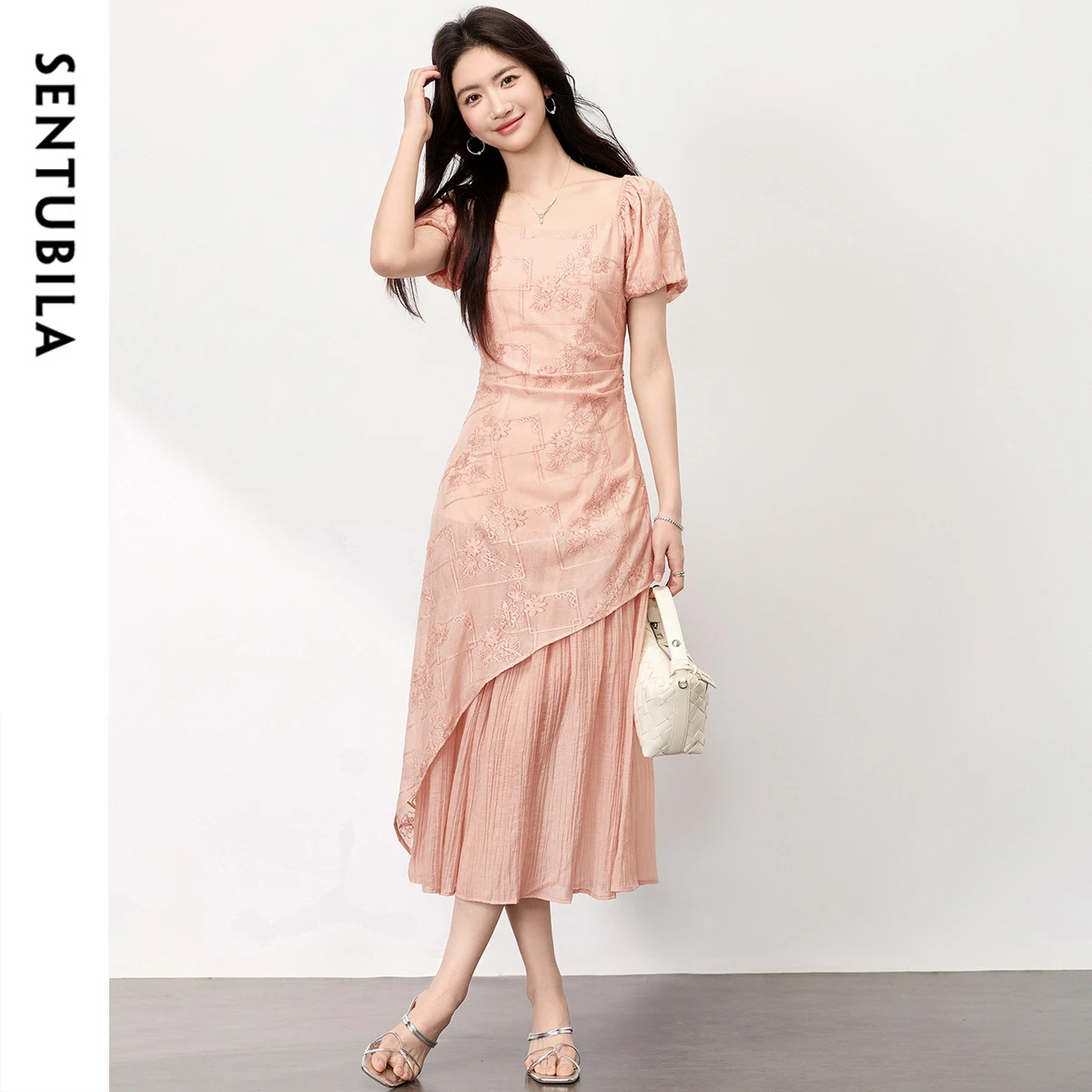 

SENTUBILA Women's Summer Simple Dresses False Two Pieces Long One-piece Dress Gown Women Elegant Luxury Women Clothing 152LO0104