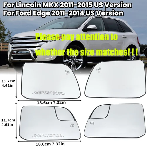 Lente de cristal de espejo lateral para Ford Edge 2011-2014 Lincoln MKX 2011-2015 versión estadounidense espejo de puerta calefactable lente de cristal accesorios de coche