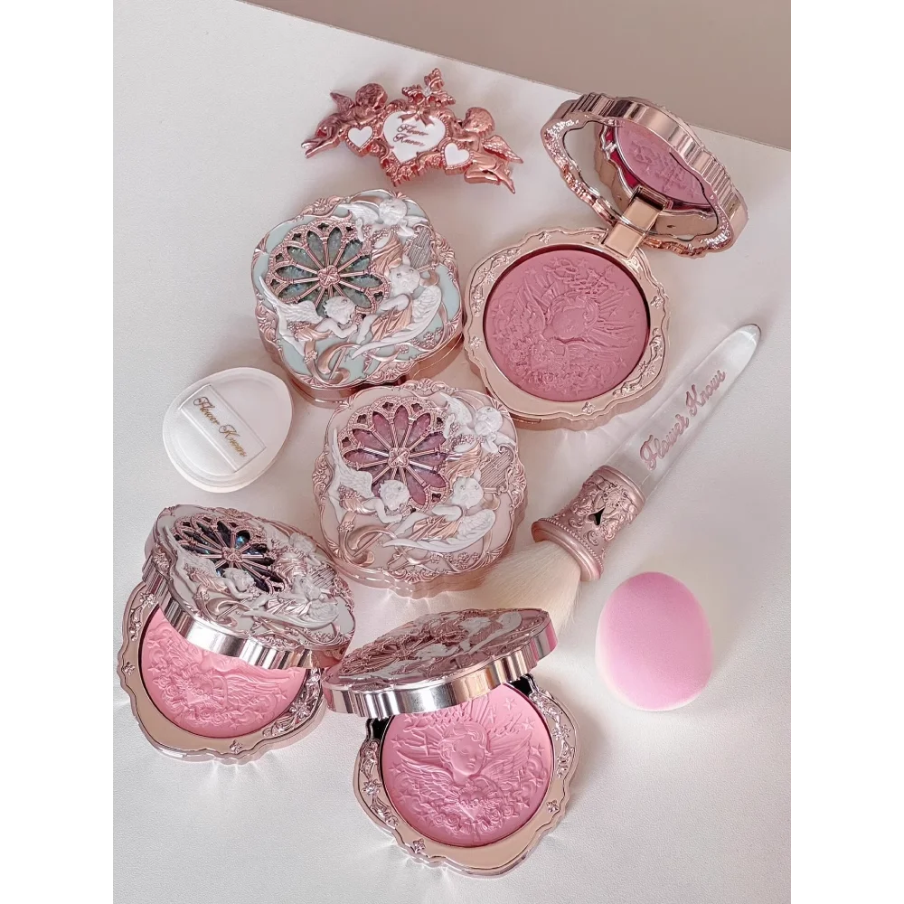 

Flower Knows Little Angel Series Blush Cream Embossed Blusher 6g Long-Lasting Natural Waterproof Blush Korea Makeup Cosmetics