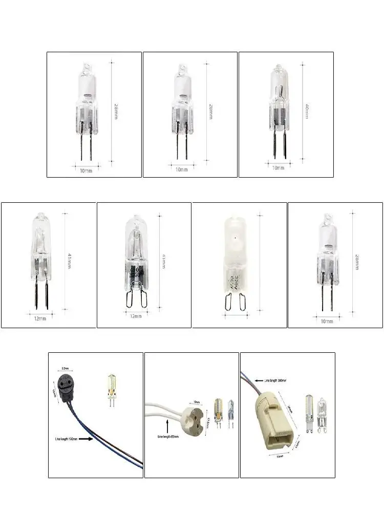 Ampoule halogène 2023 tube de verre G4 G5.3 G9, variable 10W 20W 35W 40W, lampe en céramique 12V/220V, lampe d'aromathérapie réaliste, 5 pièces