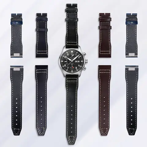 Quick Release Genuine Italian Leather Strap for IWC Pilot Watch – with Mark XX, XVIII, Spitfire, Little Prince (20mm/21mm)