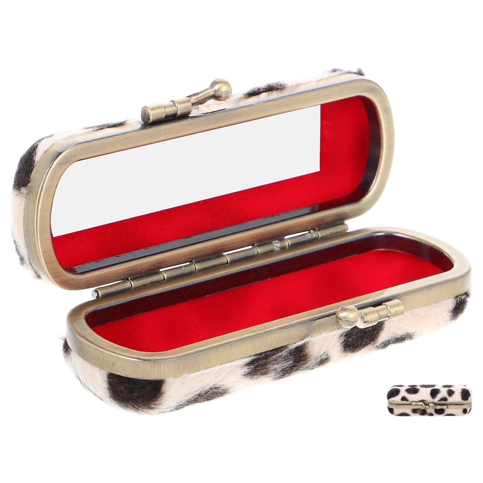 

Lipstick Storage Box ganizer Case Mirror for Purse Travel Portable Bag Lip Balm Gloss Holder Small Makeup Essentials
