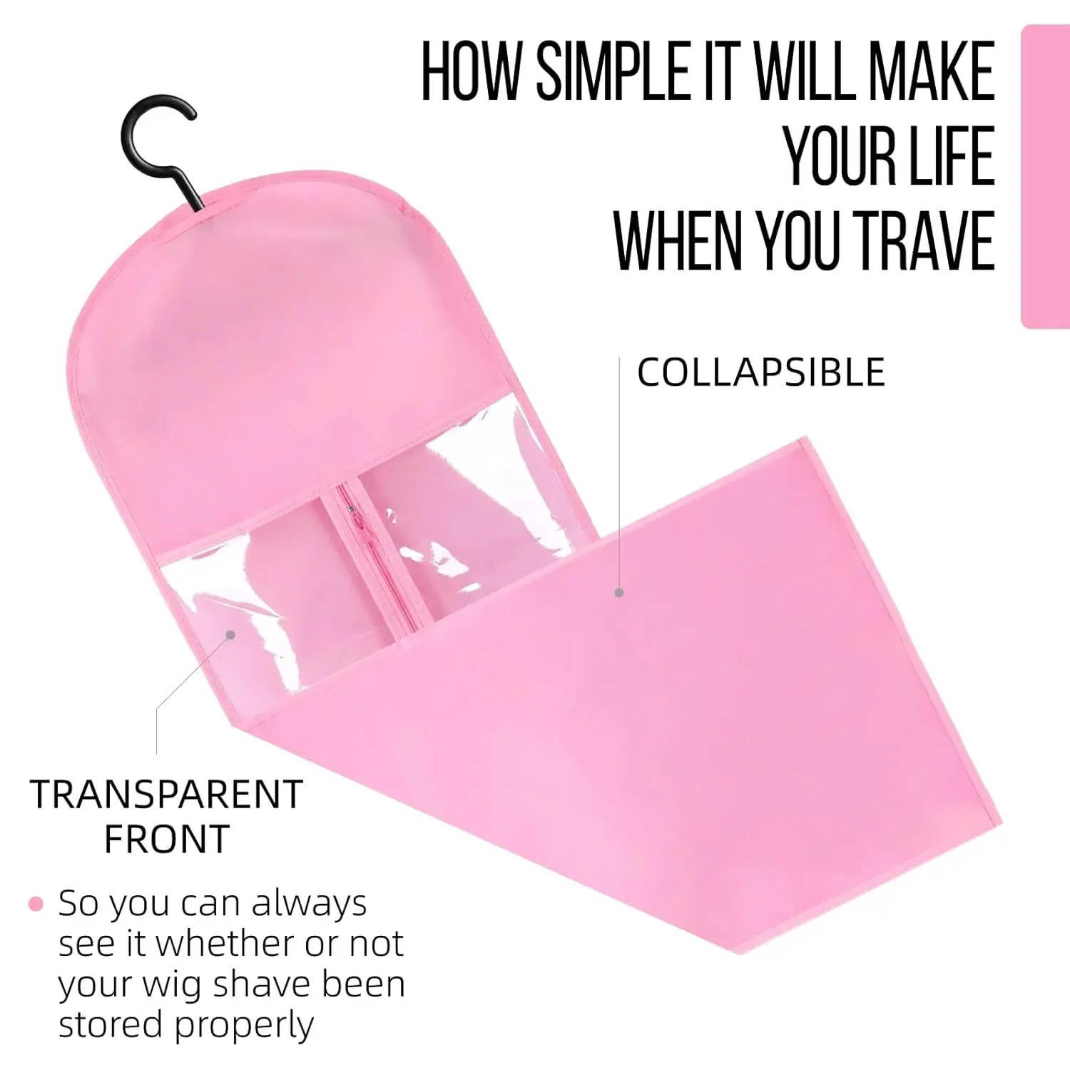 Wig Storage Bags with Hanger for Hair Extensions