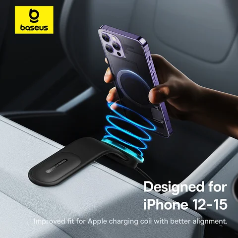 Беспроводное зарядное устройство Baseus 15W с автомобильным держателем для iPhone — фото товара
