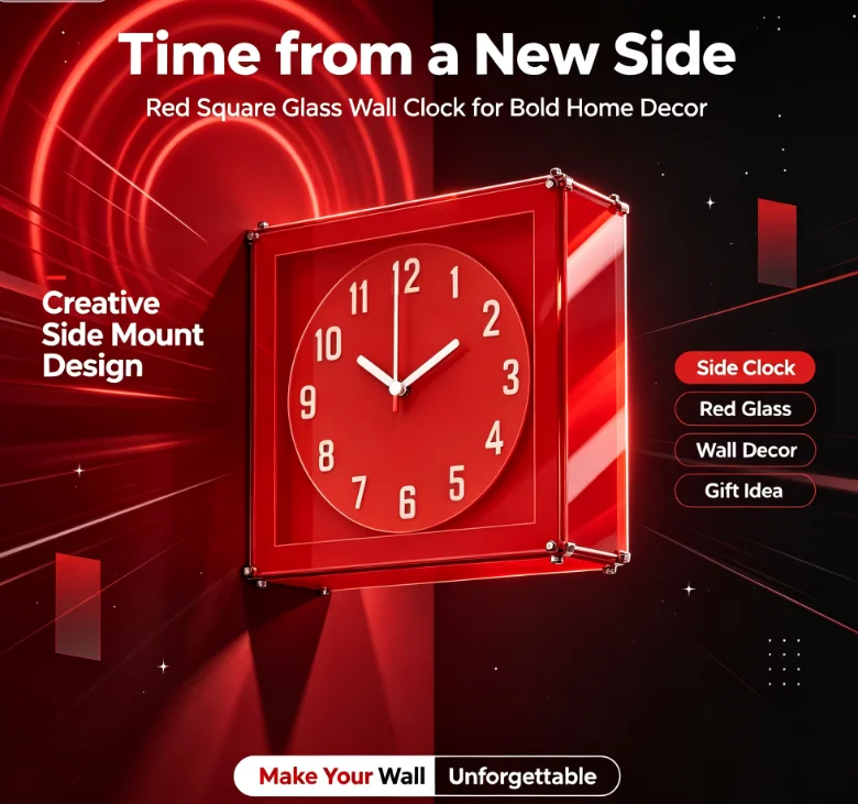 Square Acrylic Dual-use Wall Desk Clock Minimalist Quartz Table Wall Mounted Clock Modern Home Art Decor for Living Room