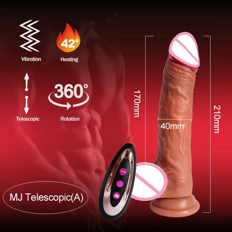 Remote Control Retractable Heated Waterproof Vibrator Realistic Big Penis Sex Toys For Women Gay Pussy Anal Masturbation Dildo