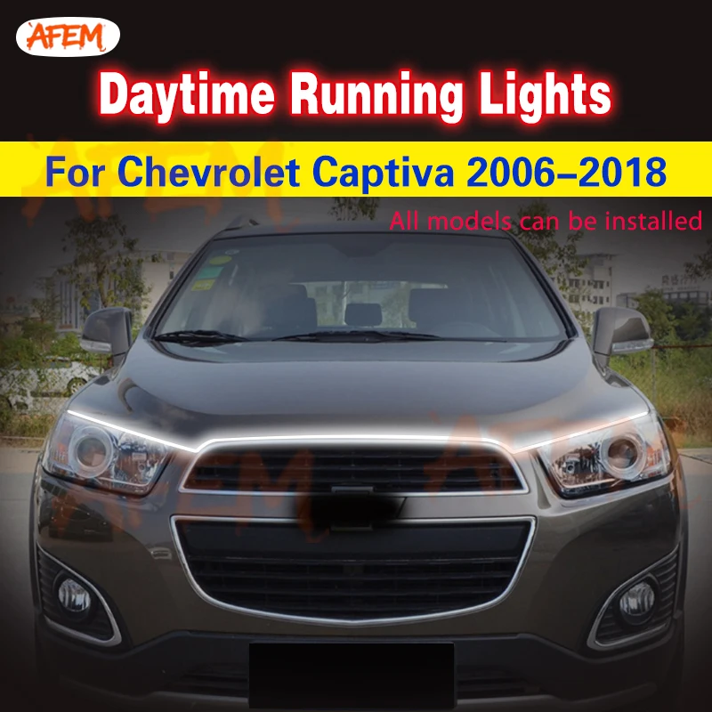Auto Lampeggiante 1 Pz Drl Per Chevrolet Captiva 2006-2018 Led Drl Luci Diurne Luce Diurna Fendinebbia Impermeabile Striscia Di Luce