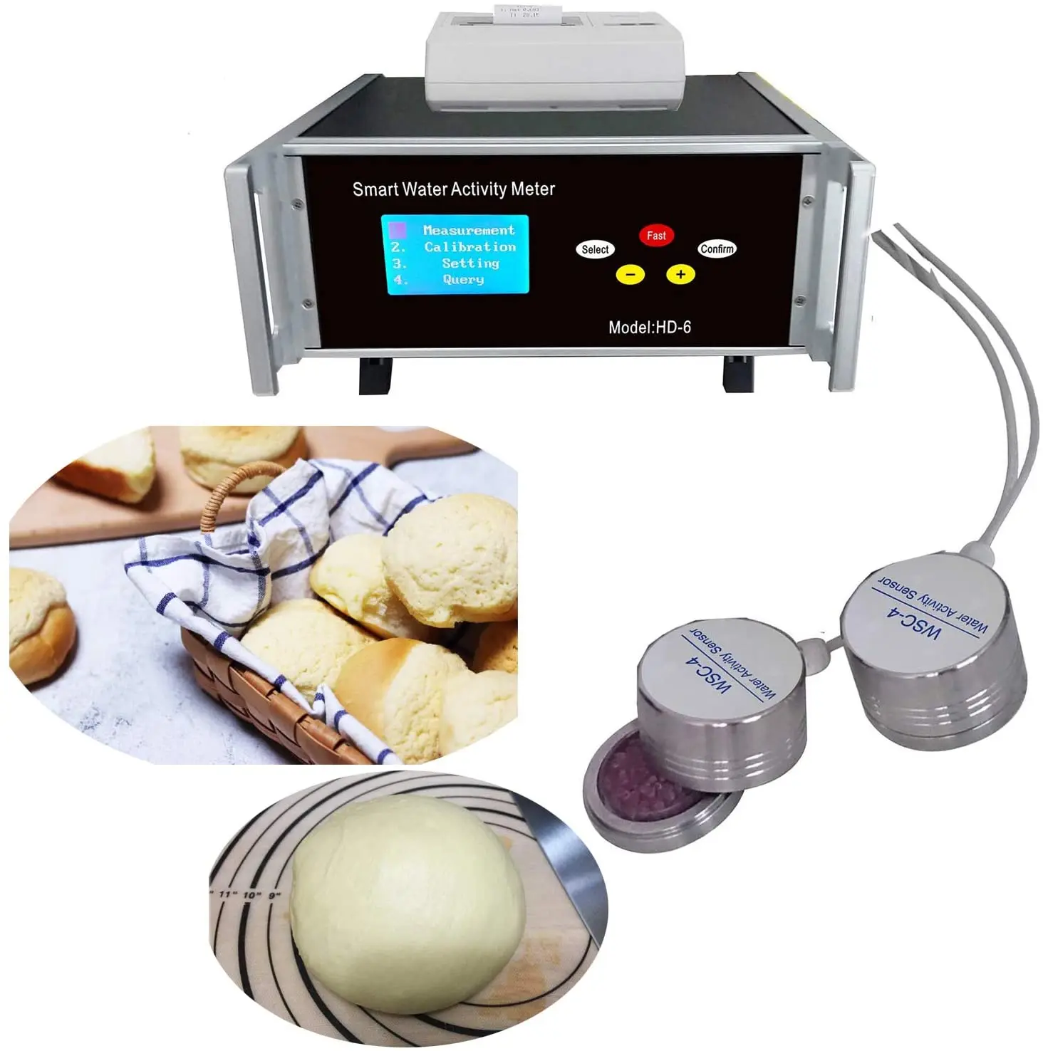 Lab Food Water Activity Meter with 2 Sensors printer Lab Testing Instrument 0~1.000aw Range 2 Measurement Points