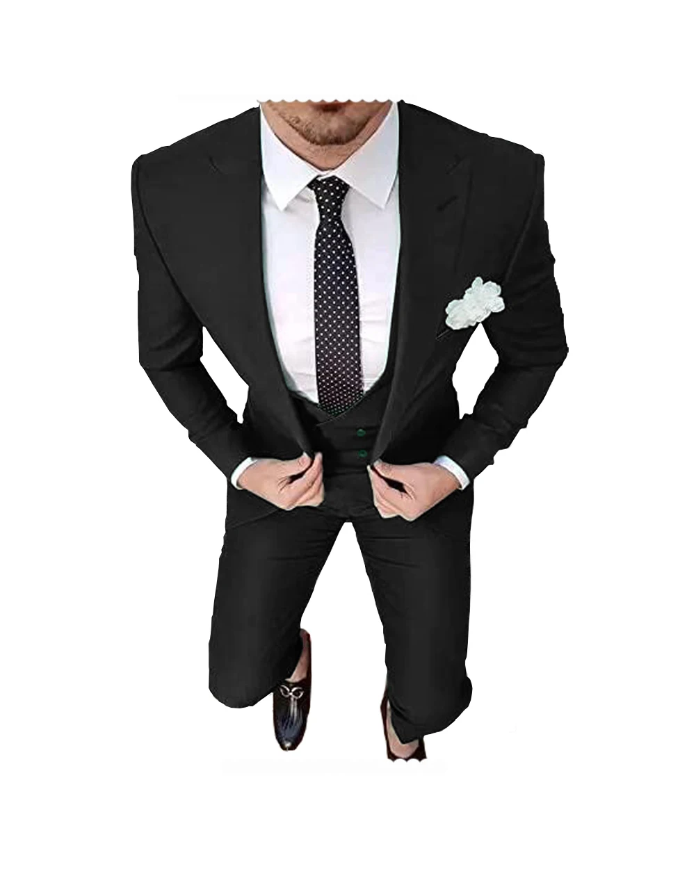 

Formal Blazer Sets Costume Homme 3 Pieces Men's Suit Wedding Business Suits GroomMen Tuxedo Suit (Blazer+Pants+Vest)