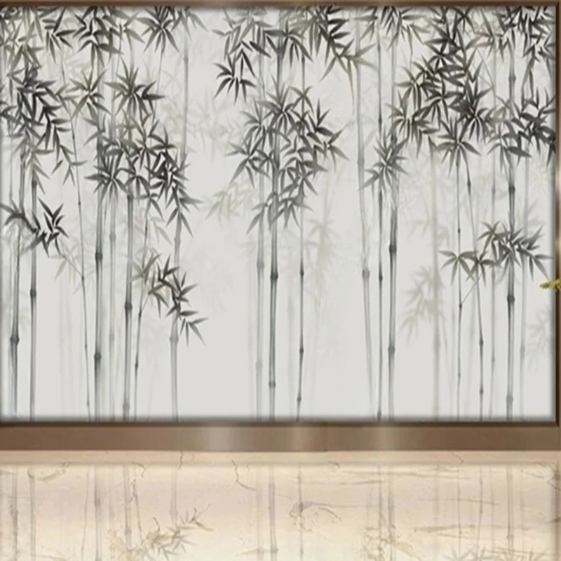 

Custom New Chinese Style Bamboo Wall Mural Wallpaper Home Deocr Wall Art Background for Living Room Bedroom Decor Papier Peint