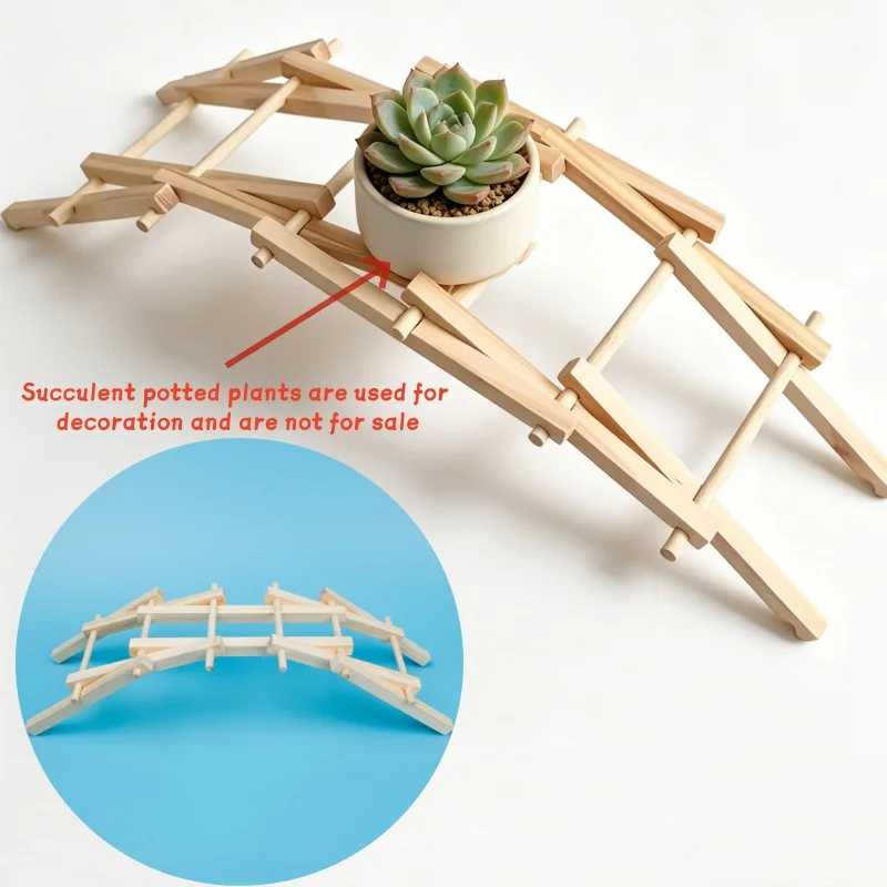 Fun STEAM DIY Wooden Beili Arch Bridge Construction Blocks Physics Science Experiment Assemble Puzzle Home Decor Gift for Adults