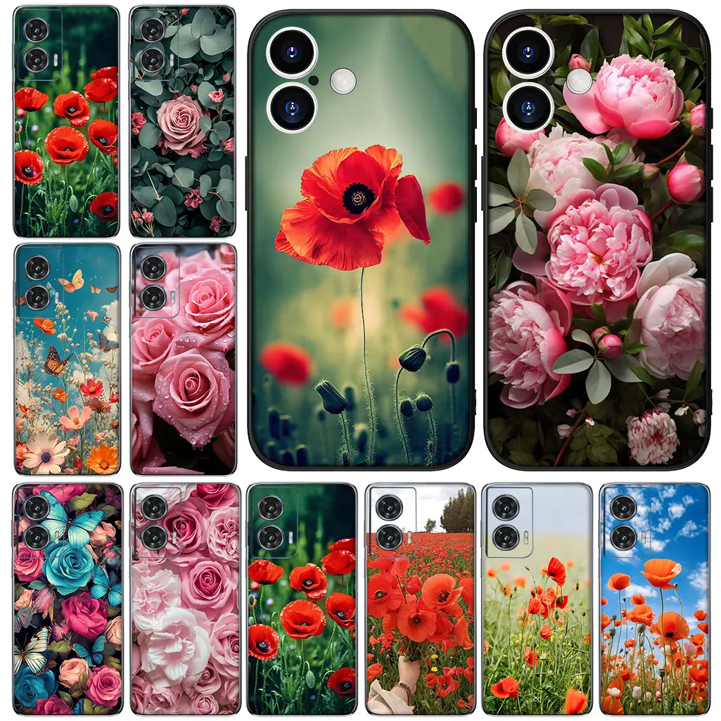 Чехол для телефона Motorola Moto Edge 50 One 30 Fusion 40 neo Ultra Pro 20 Lite G60 E15 E14 G85 G84 Peony Rose Poppys Flower Bloom Чехол для телефона Motorola Moto Edge 50 One 30 Fusion 40 neo Ultra Pro 20 Lite G60 E15 E14 G85 G84 Peony Rose Poppys Flower Bloom
