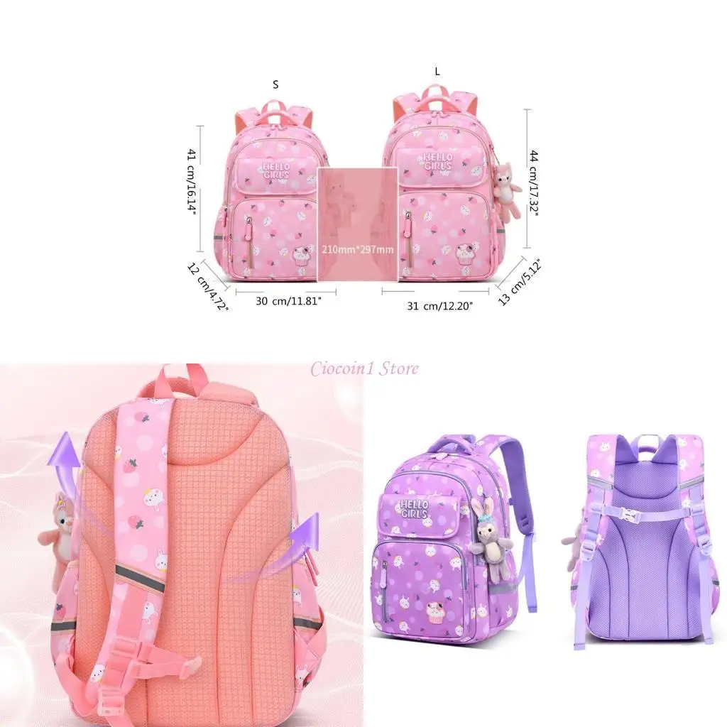 

Y1UB Splashproof Backpack Cartoon Shoulder Bag Daypack School Supply