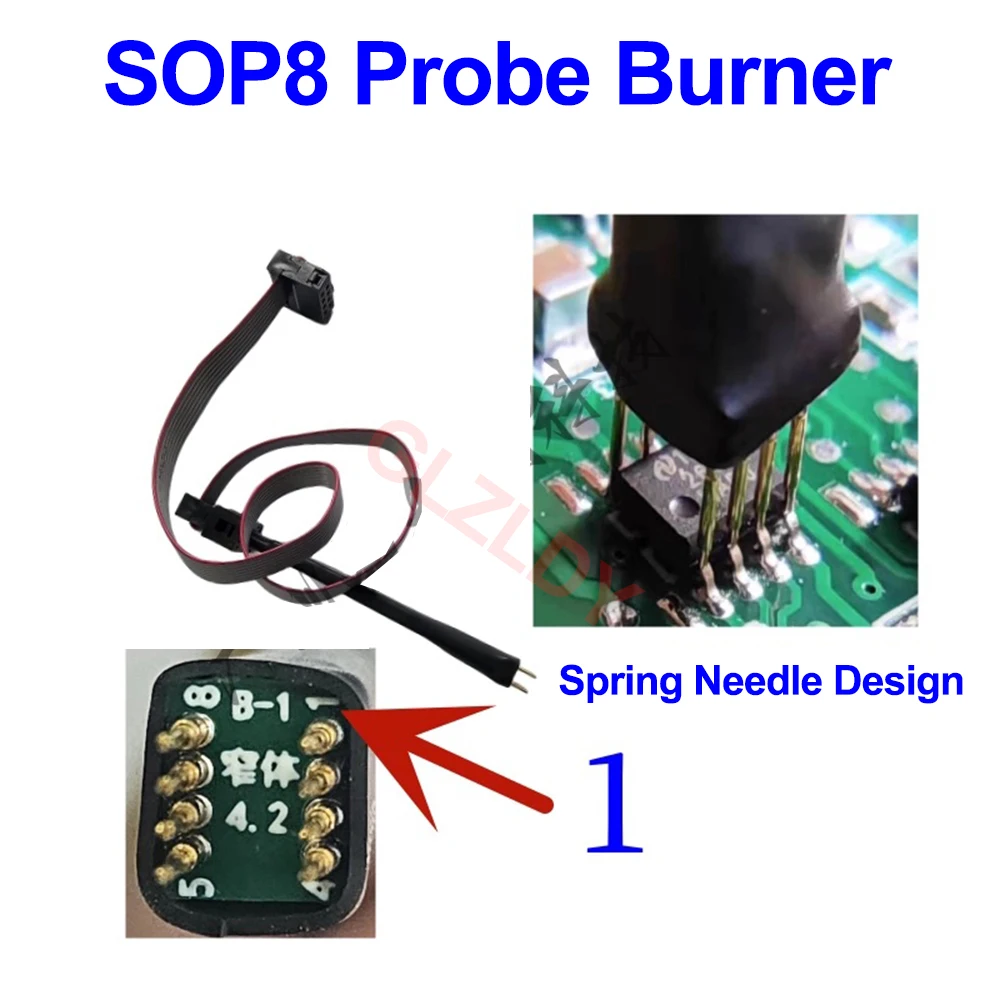 QK-809 TV T-CON Software Burning Adapter Board per RT809H RT809F Tcon program burner upgrade gamma burn-in tool SOP8 flash/ISP